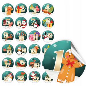 Naklejki Świąteczne Kalendarz Adwentowy Prezent Y3