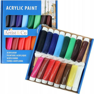 Farby Akrylowe Zestaw Farba 16x36mlfarby Akrylowe 16 Kolorów 36 Ml