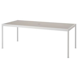 IKA SEGERON Stół ogrodowy biały/beżowy 91x212 cm