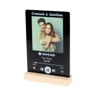 Czarna Ramka Spotify Twoje Zdjęcie Imię Prezent Y4