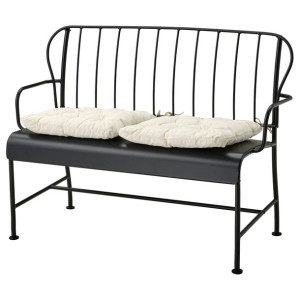 IKEA LACKO Sofa 2-osobowa na zewnątrz szary/Kuddarna beżowy