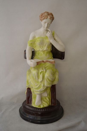 Figura Porcelana Kobieta Z Ksiązka - Francja