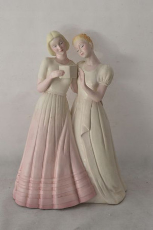 Porcelanowa Figura - Dwie Siostry - Z Francji 44cm