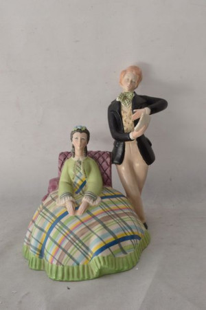 Porcelanowa Figura - Para Arystokratów Zakochani