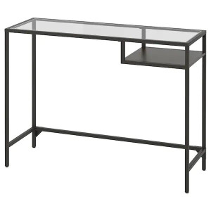 IKEA VITTSJO Stolik na laptop czarnobrąz szkło 100x36 cm