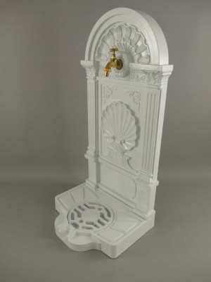 WYLEWKA - FONTANNA - biała - aluminium kran 83cm