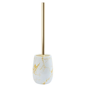 Szczotka Do Wc Stojąca Marble White Gold Złota