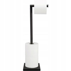 Stojak Na Papier Toaletowy Metalowy Czarny Black
