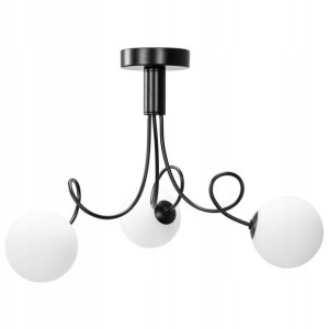 Lampa Sufitowa Wisząca Czarna Białe Kloesze 3xg9