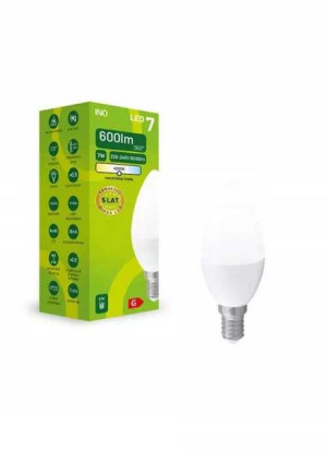 Żarówka Led C37 E14 7w Świeczka 600lm 4000k Inq