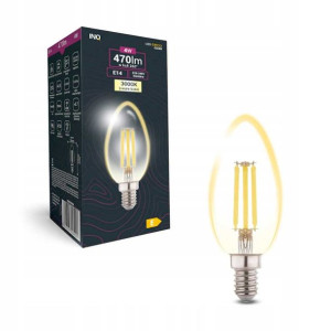 Żarówka Filament LED C37 świeczka E14 4W 3000K