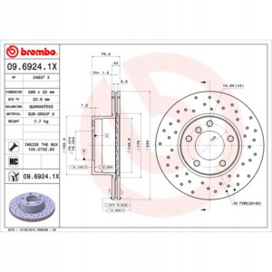 Tarcza Brembo Xtra Bmw 5 E39 2.0-3.5 09.95-05.04 0
