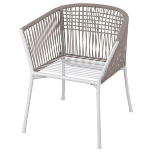IKEA SEGERON Krzesło z podłokietnikami ogrodowe biały/beżowy