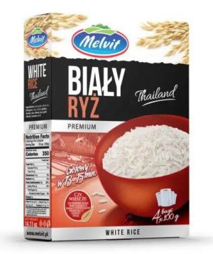 Melvit Ryż Biały 4x100g