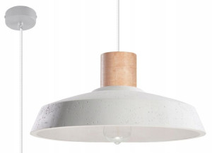 Lampa Wisząca Z Betonu Drewna = Regulacja Długości