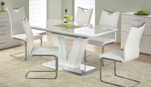 Rozkładany Stół Do Salonu 160-220x90 Biały Połysk