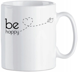 Kubek nadruk Be happy 330 ml