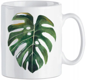 Kubek nadruk MONSTERA Kwiat Liść Ceramika 330 ml