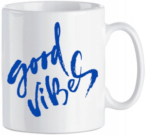 Kubek nadruk napis Good Vibes Ceramika 330 ml