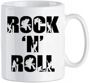 Kubek nadruk napis ROCK N ROLL Ceramika 330 ml