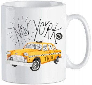 Kubek nadruk NY Taxi Nowy Jork Ceramika 330 ml