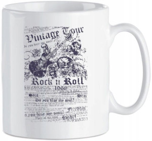 Kubek nadruk plakat ROCK N ROLL Ceramika 330 ml