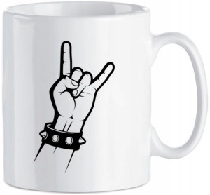 Kubek nadruk ręka Rock’n Roll Ceramika 330 ml