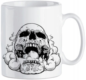 Rockowy Kubek nadruk CZASZKA 330 ml