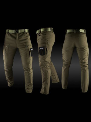 Zimowe Spodnie męskie taktyczne bojówki Softshell Echelon khaki l