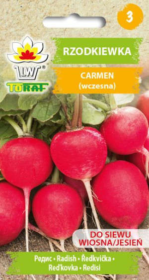 Rzodkiewka Carmen wczesna okrągła czerwona Toraf 10g