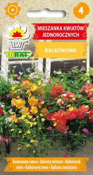 Mieszanka Balkonowa Kwiatów Balkonowych nasiona Toraf 1g