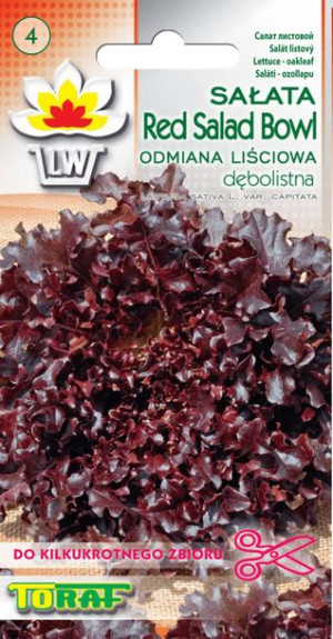 Sałata Red Salad Bowl liściowa-dębolistna czerwona Toraf 1g