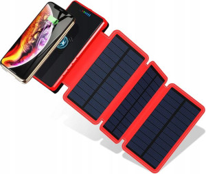Duży powerbank 20000mAh indukcja rozkł panel solar