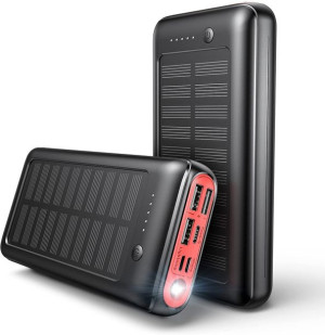Duży powerbank solarny 30000mAh USB-C panel solarn