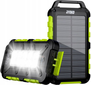 Duży szybki powerbank 20000mAh z panelem solarnym
