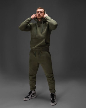 Dres męski komplet bluza spodnie khaki s