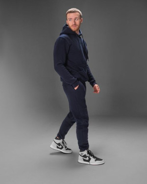 Dres męski komplet bluza spodnie NIEBIESKI m
