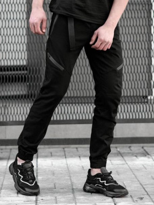 Męskie spodnie joggerowe Techwear czarne M