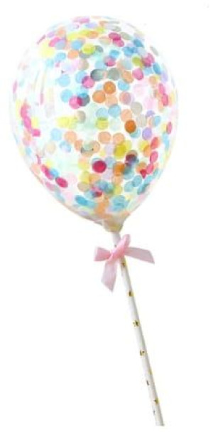 Balon z confetti na tort MIX KOLOR topper