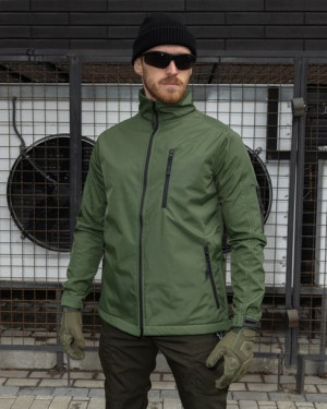 Kurtka wiatrówka męska Softshell Basic khaki xxl