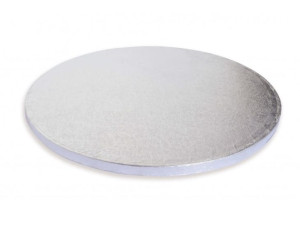 Podkład okrągły SREBRNY GRUBY  33x1,2 cm 13"