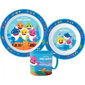 Baby Shark Zestaw Obiadowy Talerz Miska Kubek bez BPA