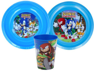 Zestaw Kuchenny DZIECIĘCY  3w1 Kubek Talerze SONIC