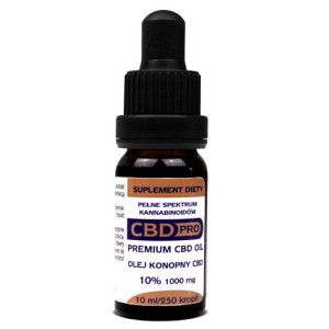 CBD Pro Olej konopny 10% 1000mg suplement diety w kroplach 10ml
