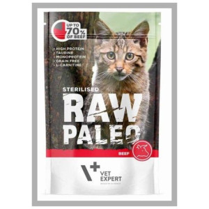 Raw Paleo sterilised Beef 100g. Kot. VETEXPERT