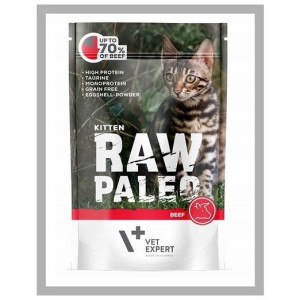 Raw Paleo kitten - Beef saszetka 100g. Mokra karma dla kota