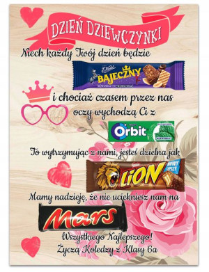 TABLICZKA na słodycze DZIEŃ DZIEWCZYNKI Y4