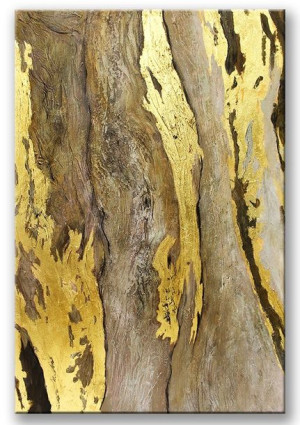Obraz olejny ręcznie malowany Złoty pień 80x120cm