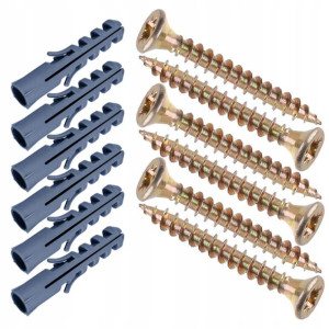 6x Wkręty Kołki Szybkiego Montażu Rozporowe 5x43mm
