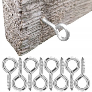 8x Haczyk Hak Pełny Wkręcany Do Drewna 4x44mm